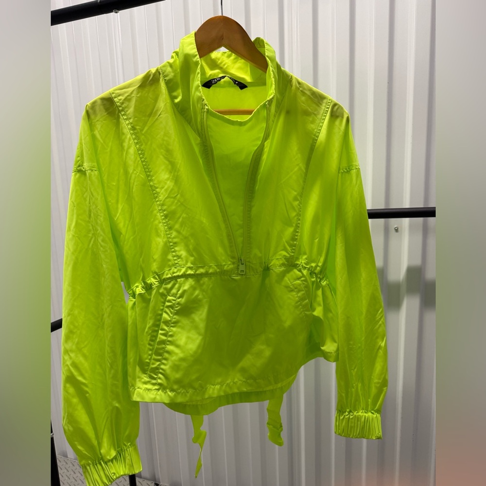 Zara Neon Yellow Windbreaker - Picture 5 of 11